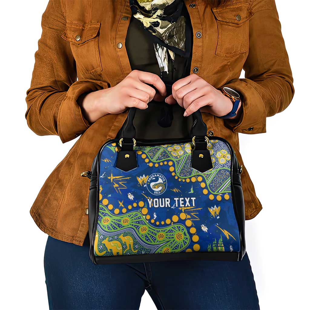 Personalized Parramatta Eels Shoulder Handbag Aboriginal Pattern with Graffiti Style Design