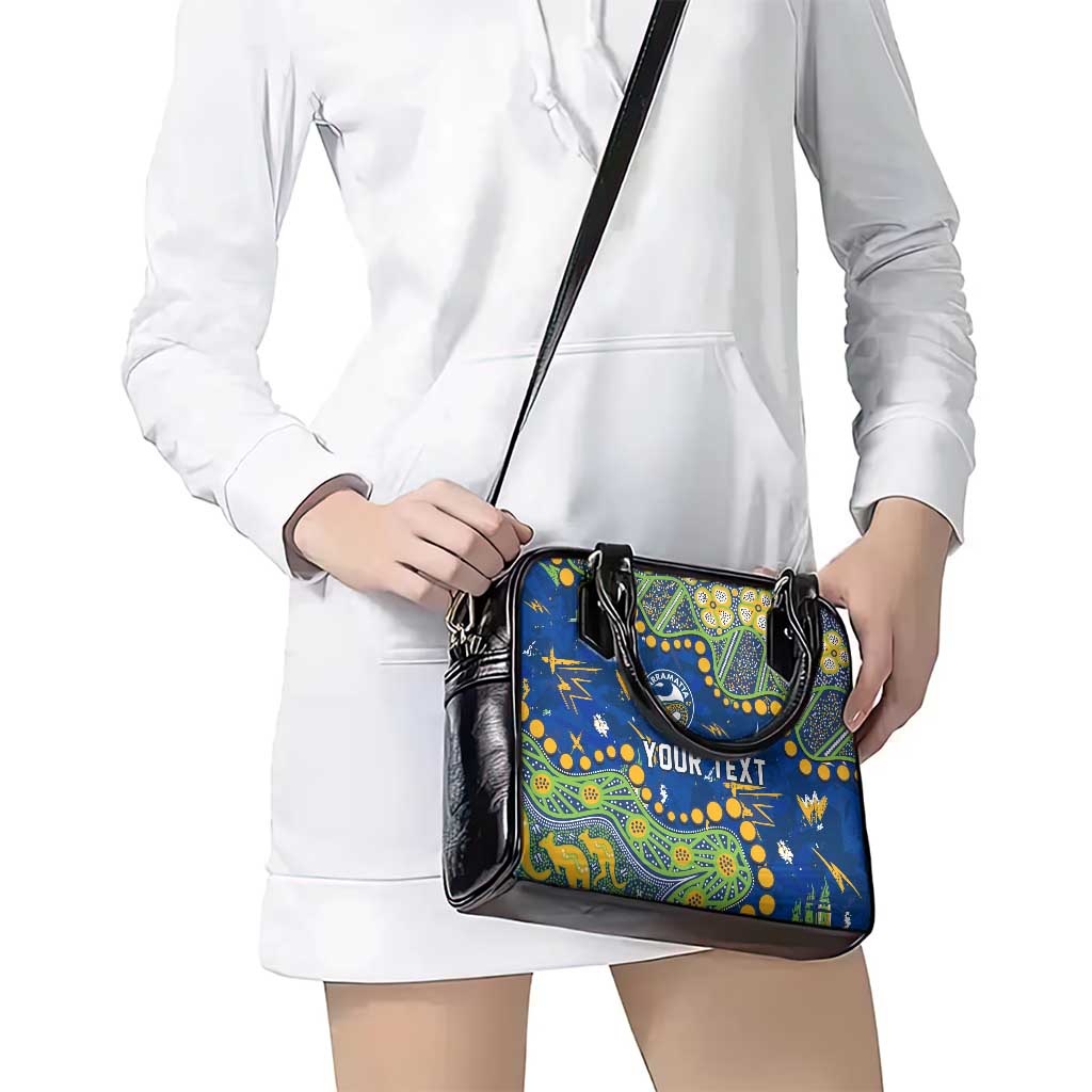 Personalized Parramatta Eels Shoulder Handbag Aboriginal Pattern with Graffiti Style Design