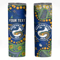 Personalized Parramatta Eels Skinny Tumbler Aboriginal Pattern with Graffiti Style Design