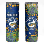 Personalized Parramatta Eels Skinny Tumbler Aboriginal Pattern with Graffiti Style Design