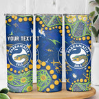 Personalized Parramatta Eels Skinny Tumbler Aboriginal Pattern with Graffiti Style Design