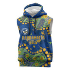 Personalized Parramatta Eels Sleeveless Hoodie Aboriginal Pattern with Graffiti Style Design