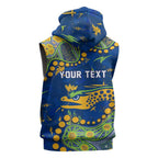 Personalized Parramatta Eels Sleeveless Hoodie Aboriginal Pattern with Graffiti Style Design