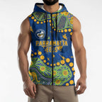 Personalized Parramatta Eels Sleeveless Zip Hoodie Aboriginal Pattern with Graffiti Style Design