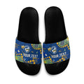 Personalized Parramatta Eels Slide Sandals Aboriginal Pattern with Graffiti Style Design
