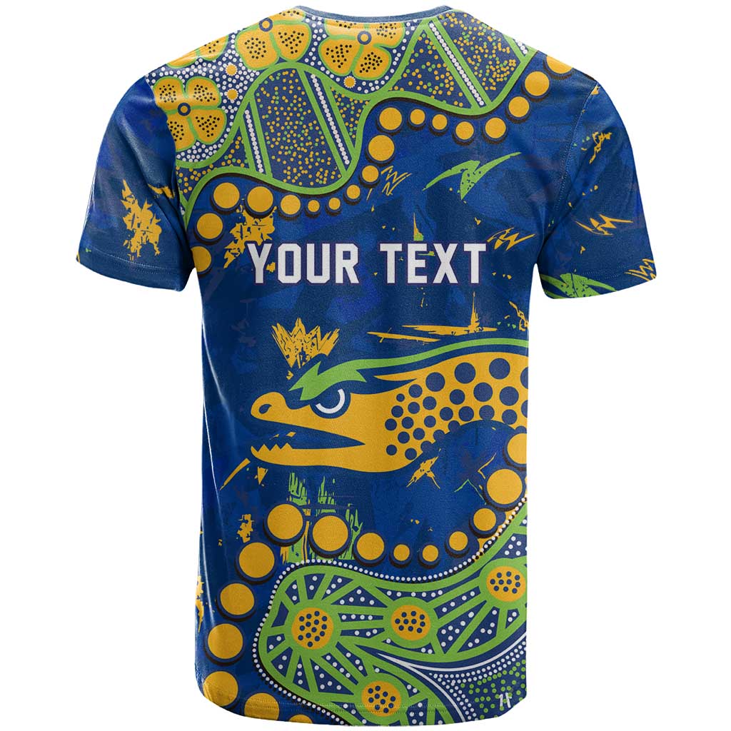 Personalized Parramatta Eels T Shirt Aboriginal Pattern with Graffiti Style Design