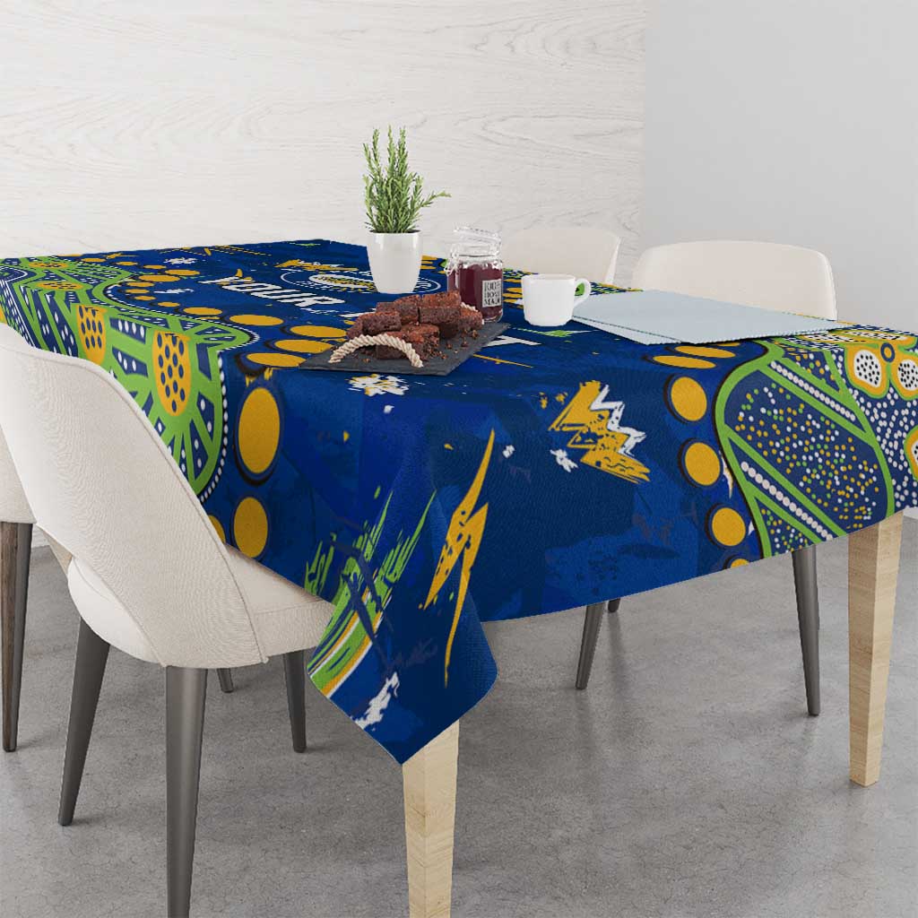 Personalized Parramatta Eels Tablecloth Aboriginal Pattern with Graffiti Style Design