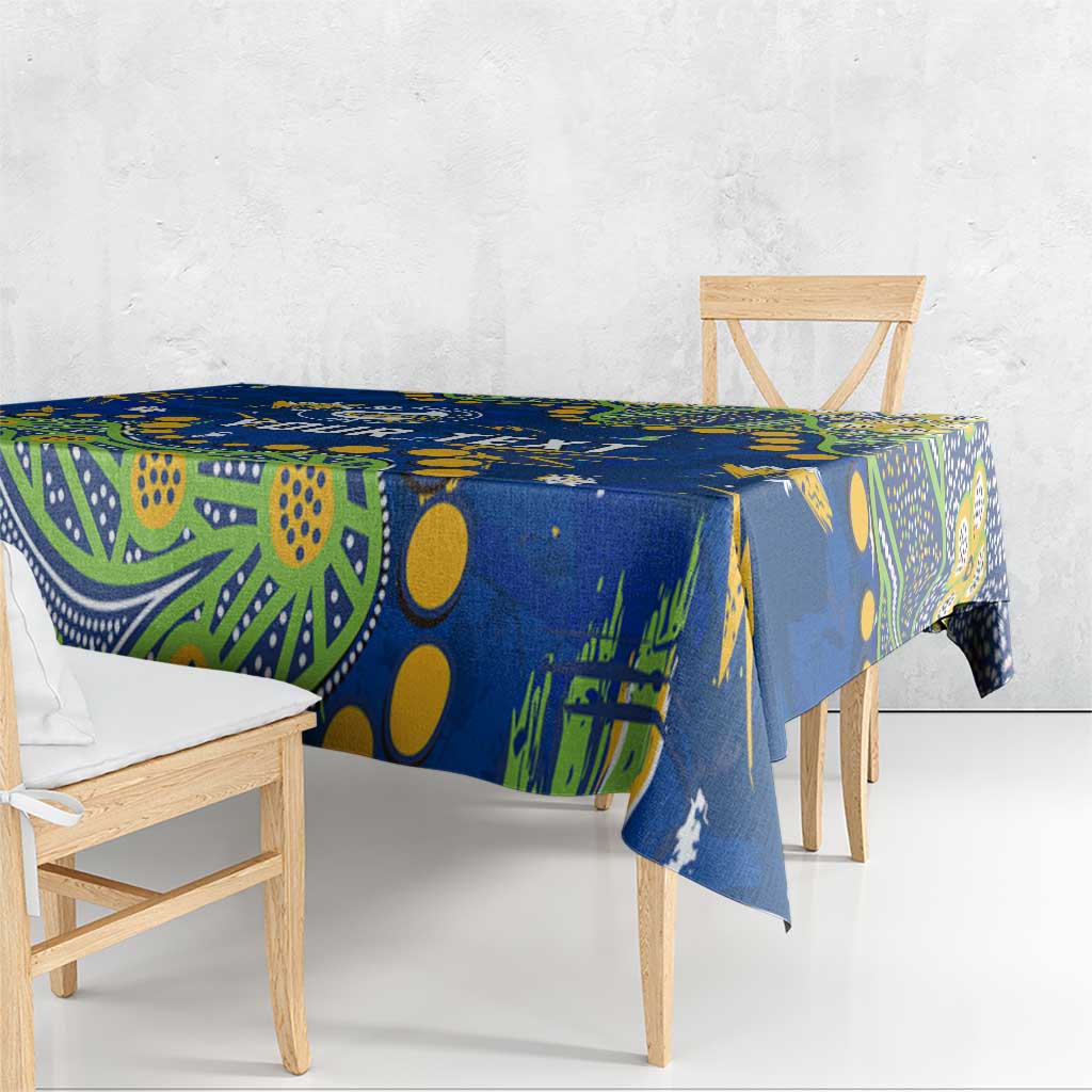 Personalized Parramatta Eels Tablecloth Aboriginal Pattern with Graffiti Style Design