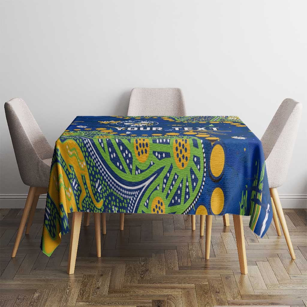 Personalized Parramatta Eels Tablecloth Aboriginal Pattern with Graffiti Style Design