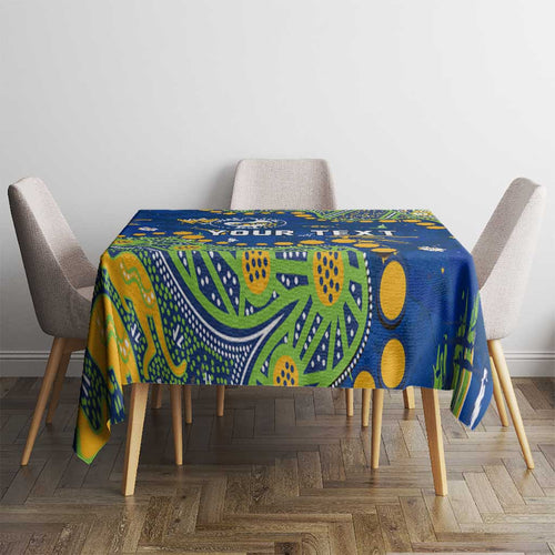 Personalized Parramatta Eels Tablecloth Aboriginal Pattern with Graffiti Style Design