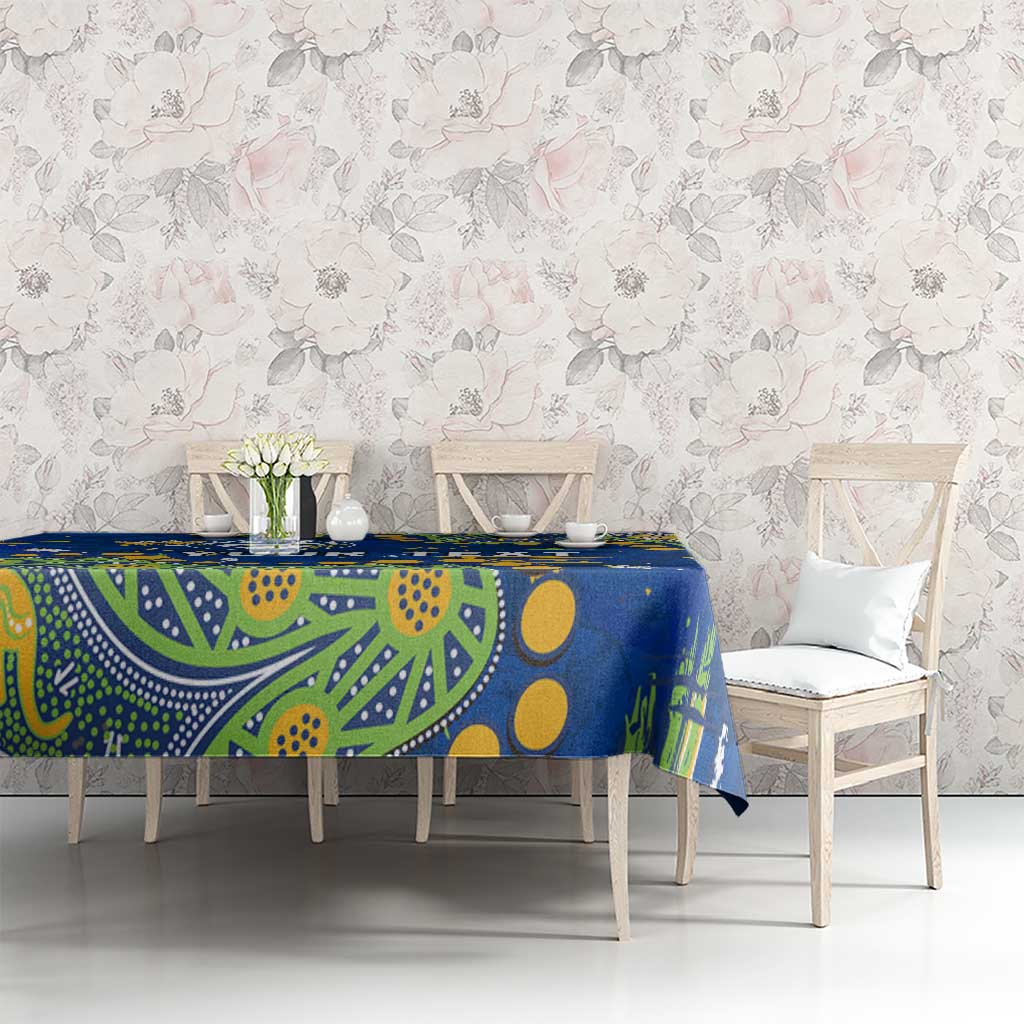 Personalized Parramatta Eels Tablecloth Aboriginal Pattern with Graffiti Style Design