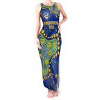Personalized Parramatta Eels Tank Maxi Dress Aboriginal Pattern with Graffiti Style Design