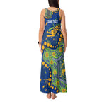 Personalized Parramatta Eels Tank Maxi Dress Aboriginal Pattern with Graffiti Style Design
