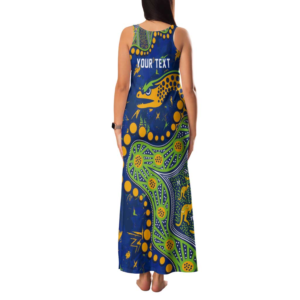 Personalized Parramatta Eels Tank Maxi Dress Aboriginal Pattern with Graffiti Style Design