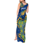 Personalized Parramatta Eels Tank Maxi Dress Aboriginal Pattern with Graffiti Style Design