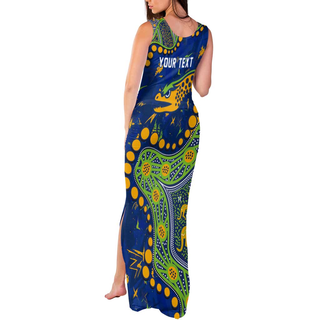 Personalized Parramatta Eels Tank Maxi Dress Aboriginal Pattern with Graffiti Style Design