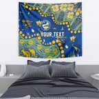 Personalized Parramatta Eels Tapestry Aboriginal Pattern with Graffiti Style Design