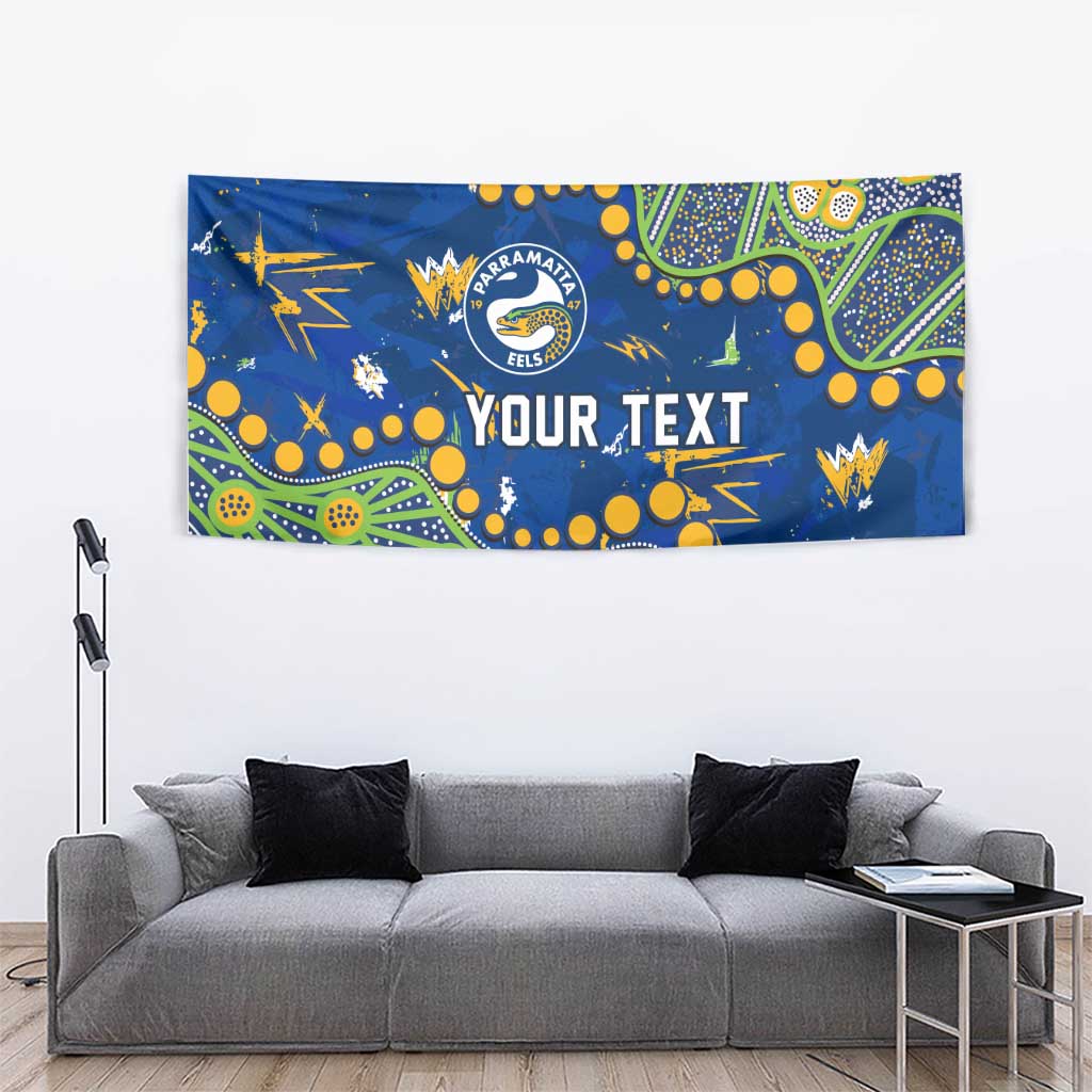 Personalized Parramatta Eels Tapestry Aboriginal Pattern with Graffiti Style Design
