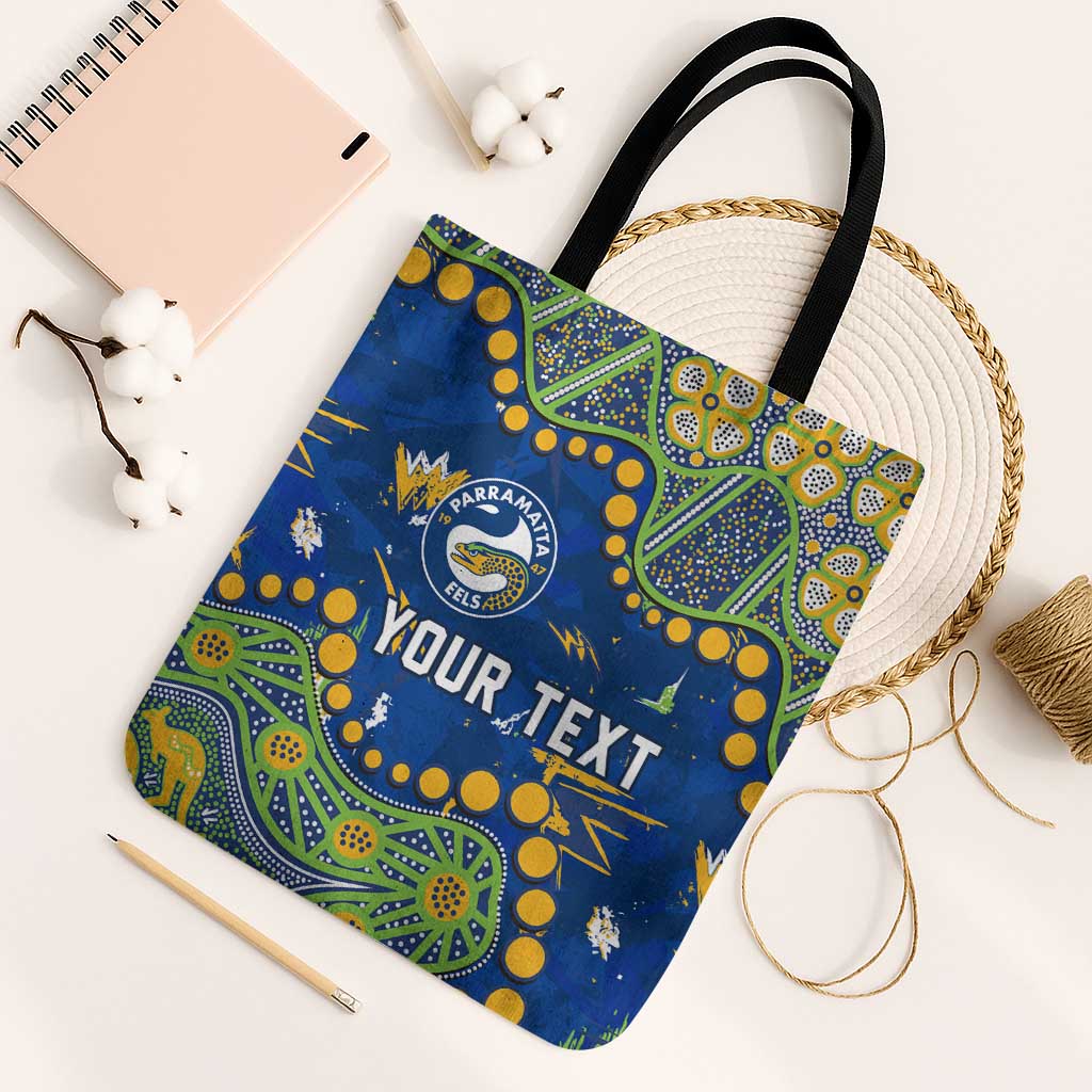 Personalized Parramatta Eels Tote Bag Aboriginal Pattern with Graffiti Style Design