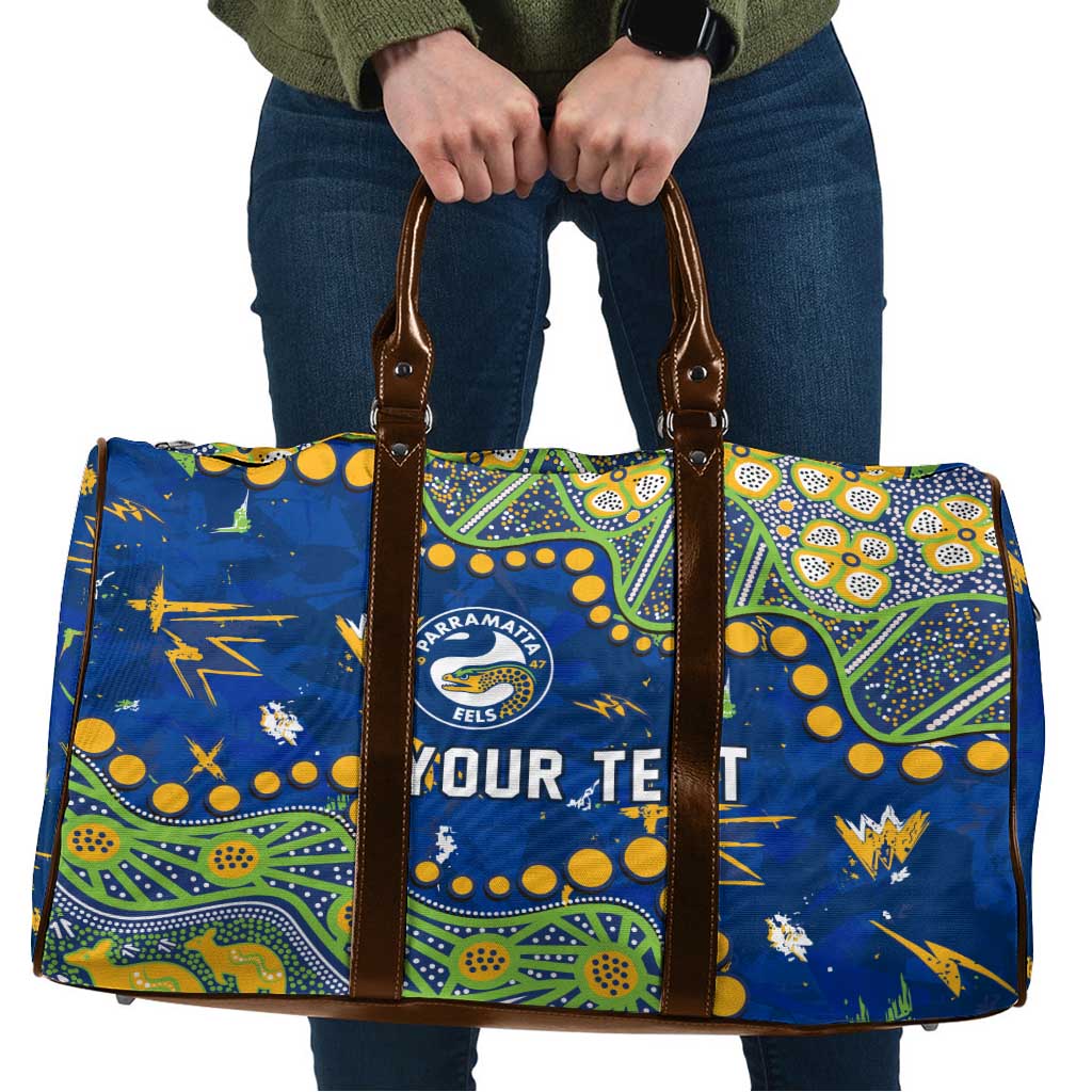 Personalized Parramatta Eels Travel Bag Aboriginal Pattern with Graffiti Style Design