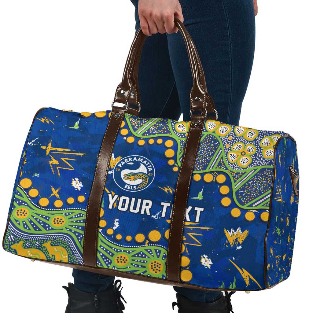 Personalized Parramatta Eels Travel Bag Aboriginal Pattern with Graffiti Style Design