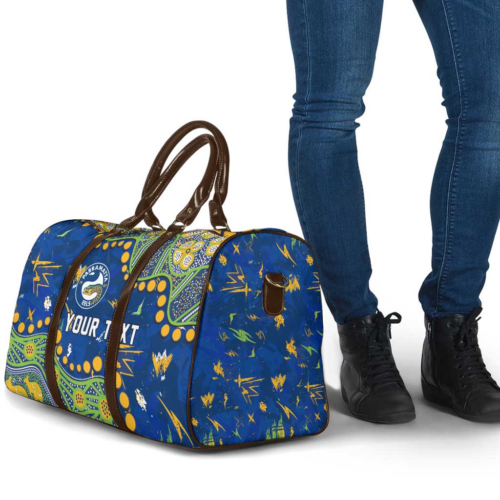 Personalized Parramatta Eels Travel Bag Aboriginal Pattern with Graffiti Style Design