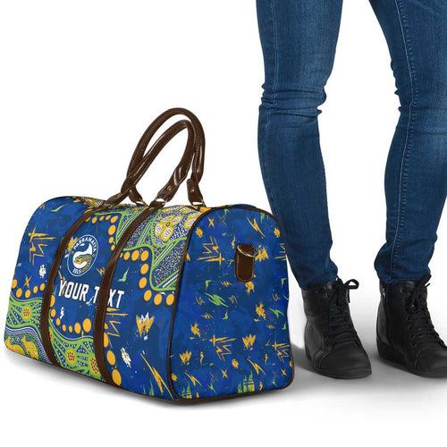 Personalized Parramatta Eels Travel Bag Aboriginal Pattern with Graffiti Style Design