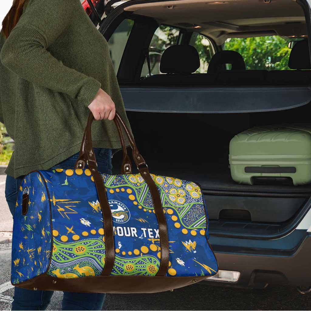 Personalized Parramatta Eels Travel Bag Aboriginal Pattern with Graffiti Style Design