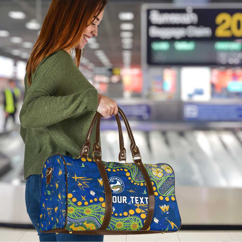 Personalized Parramatta Eels Travel Bag Aboriginal Pattern with Graffiti Style Design