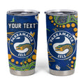 Personalized Parramatta Eels Tumbler Cup Aboriginal Pattern with Graffiti Style Design