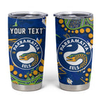 Personalized Parramatta Eels Tumbler Cup Aboriginal Pattern with Graffiti Style Design