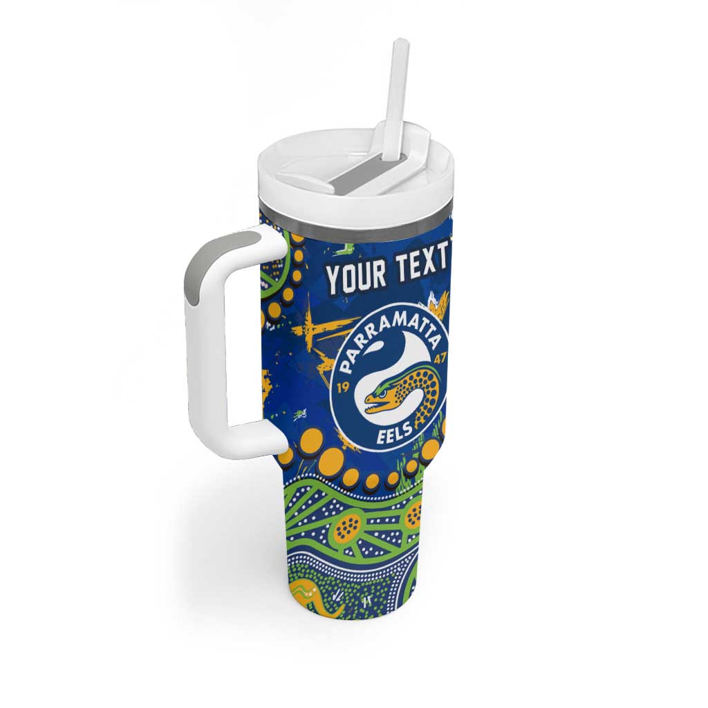 Personalized Parramatta Eels Tumbler With Handle Aboriginal Pattern with Graffiti Style Design