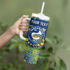 Personalized Parramatta Eels Tumbler With Handle Aboriginal Pattern with Graffiti Style Design