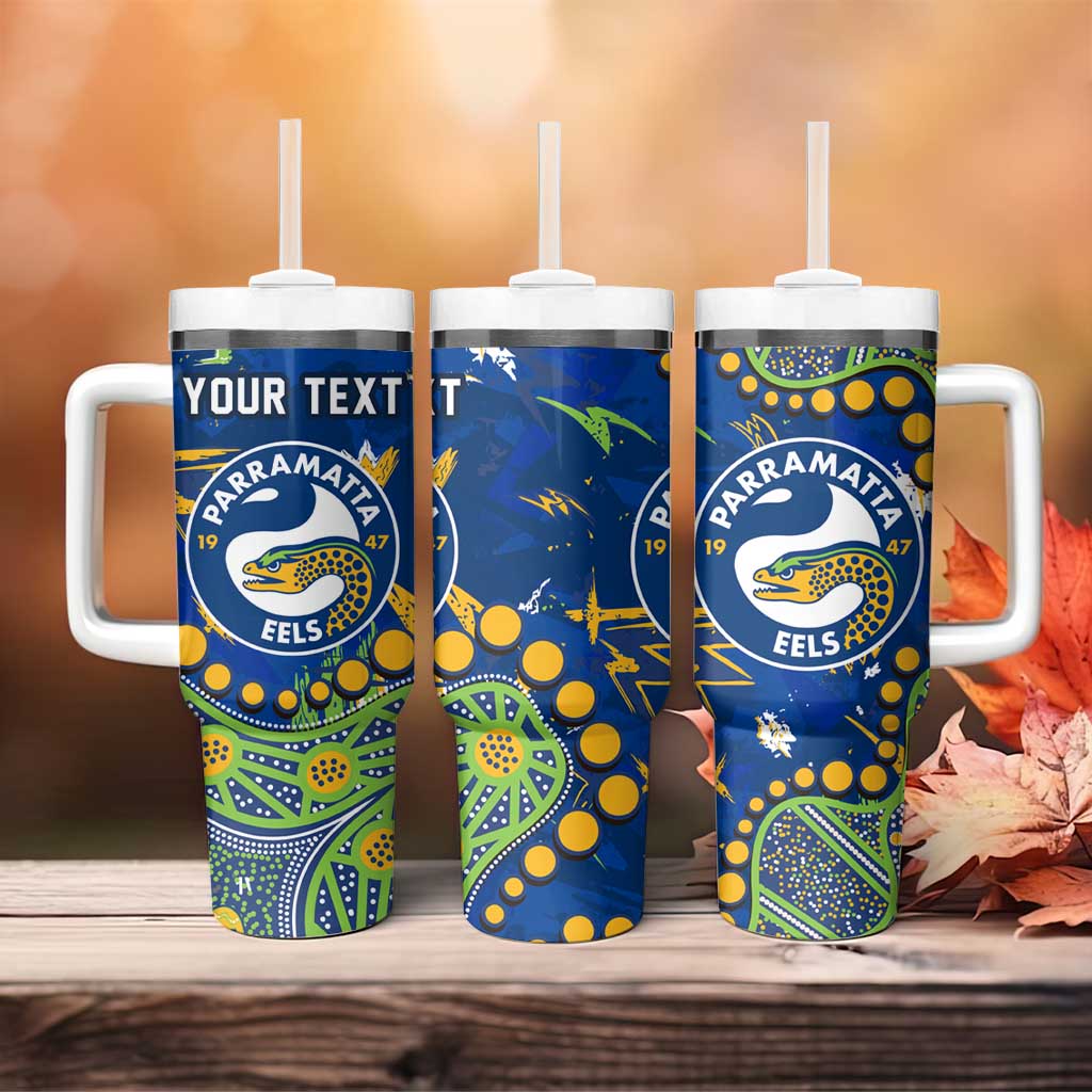 Personalized Parramatta Eels Tumbler With Handle Aboriginal Pattern with Graffiti Style Design