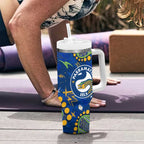 Personalized Parramatta Eels Tumbler With Handle Aboriginal Pattern with Graffiti Style Design