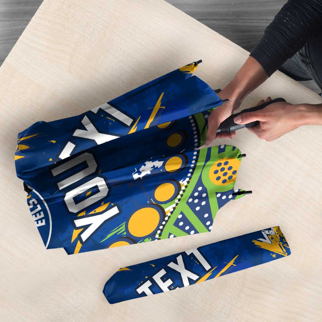 Personalized Parramatta Eels Umbrella Aboriginal Pattern with Graffiti Style Design
