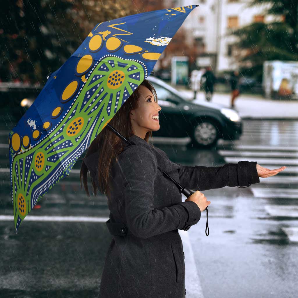 Personalized Parramatta Eels Umbrella Aboriginal Pattern with Graffiti Style Design