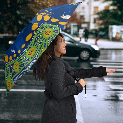 Personalized Parramatta Eels Umbrella Aboriginal Pattern with Graffiti Style Design