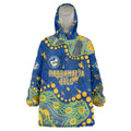Personalized Parramatta Eels Wearable Blanket Hoodie Aboriginal Pattern with Graffiti Style Design