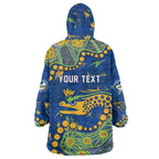 Personalized Parramatta Eels Wearable Blanket Hoodie Aboriginal Pattern with Graffiti Style Design
