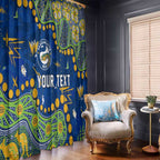 Personalized Parramatta Eels Window Curtain Aboriginal Pattern with Graffiti Style Design