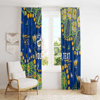 Personalized Parramatta Eels Window Curtain Aboriginal Pattern with Graffiti Style Design