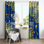Personalized Parramatta Eels Window Curtain Aboriginal Pattern with Graffiti Style Design