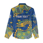 Personalized Parramatta Eels Women Casual Shirt Aboriginal Pattern with Graffiti Style Design