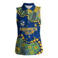 Personalized Parramatta Eels Women Sleeveless Polo Shirt Aboriginal Pattern with Graffiti Style Design