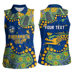 Personalized Parramatta Eels Women Sleeveless Polo Shirt Aboriginal Pattern with Graffiti Style Design