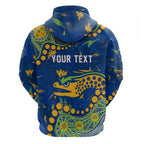 Personalized Parramatta Eels Zip Hoodie Aboriginal Pattern with Graffiti Style Design