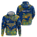 Personalized Parramatta Eels Zip Hoodie Aboriginal Pattern with Graffiti Style Design