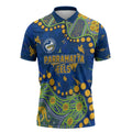 Personalized Parramatta Eels Zipper Polo Shirt Aboriginal Pattern with Graffiti Style Design
