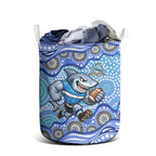 Cronulla Sutherland Sharks Laundry Basket Aboriginal Dot Pattern - Rugby Mascot Heritage Pride